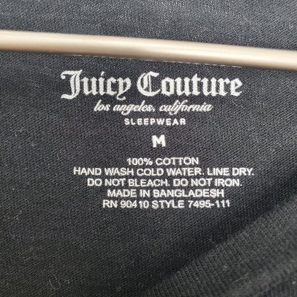 Juicy Couture Big Logo Bling Graphic Baby Tee Black Y2K Short Sleeves - Picture 5 of 5